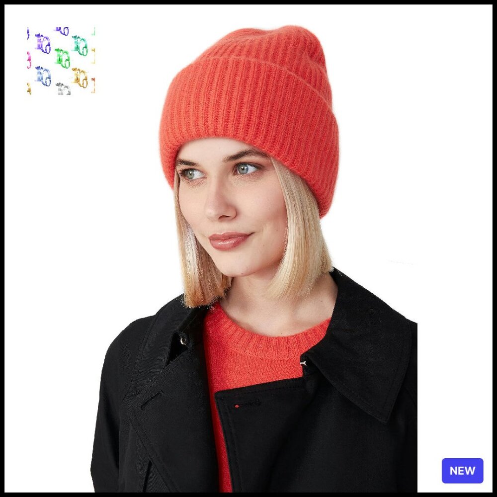 Chunky Knit Beanie 100% Cashmere Soft Stretchy Warm Hat Classic Elegant
